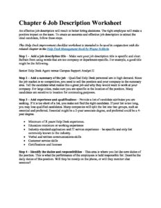 Chapter 6 Job Description Worksheet - Help Desk Management Best Practices